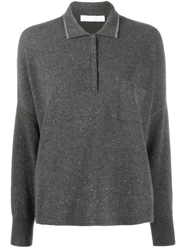 Fabiana Filippi Oversized Knit Polo Shirt - Grey