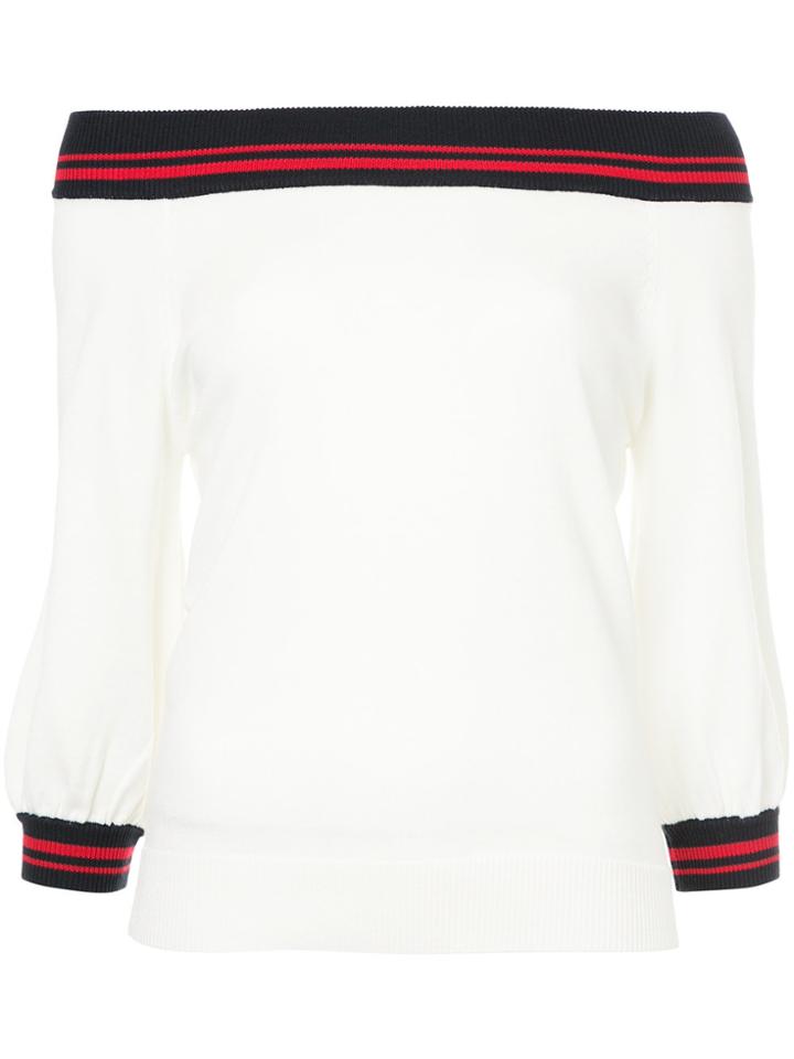 Guild Prime Striped Detail Jumper - White