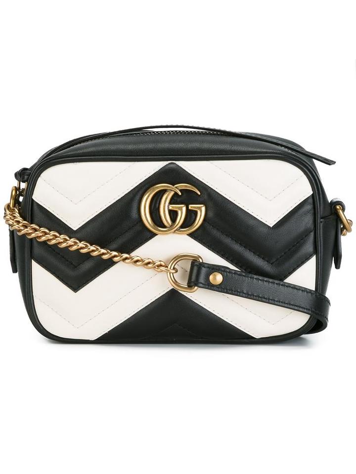 Gucci Gg Marmot Shoulder Bag, Women's, Black, Calf Leather