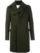 Sacai Layered Coat, Men's, Size: 3, Green, Cotton/cupro/wool