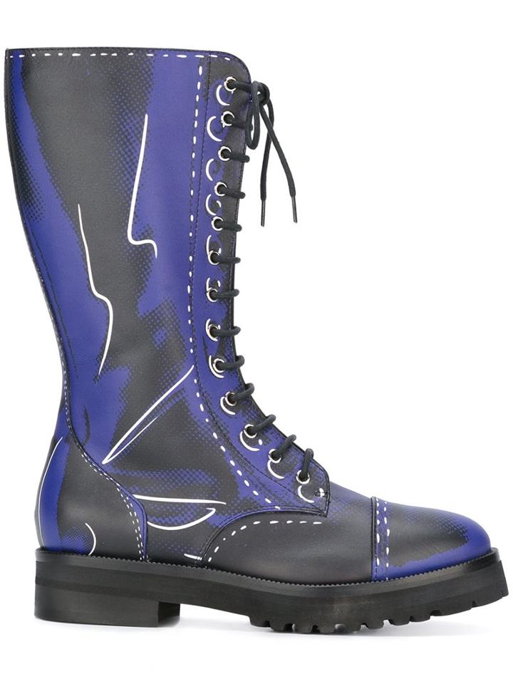 Moschino Trompe-l'oeil Knee Length Boots