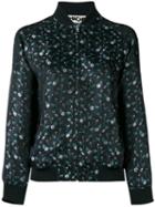 Hache - Floral Bomber Jacket - Women - Cotton/polyester/spandex/elastane/viscose - 40, Black, Cotton/polyester/spandex/elastane/viscose