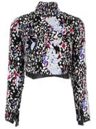 Sulvam Abstract Print Crop-top - Blue