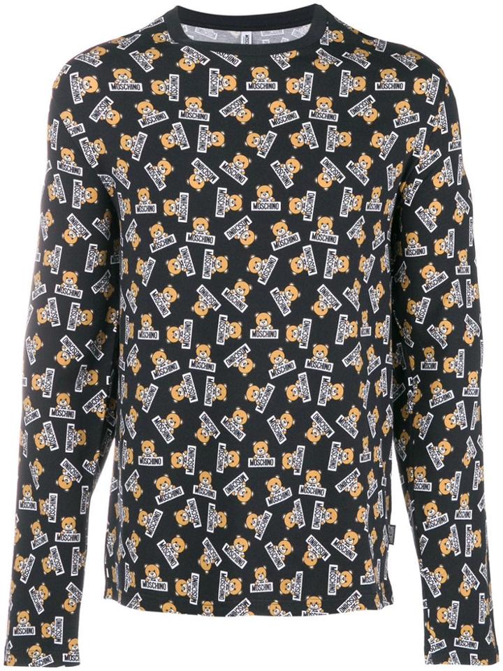 Moschino Printed Long Sleeved T-shirt - Black