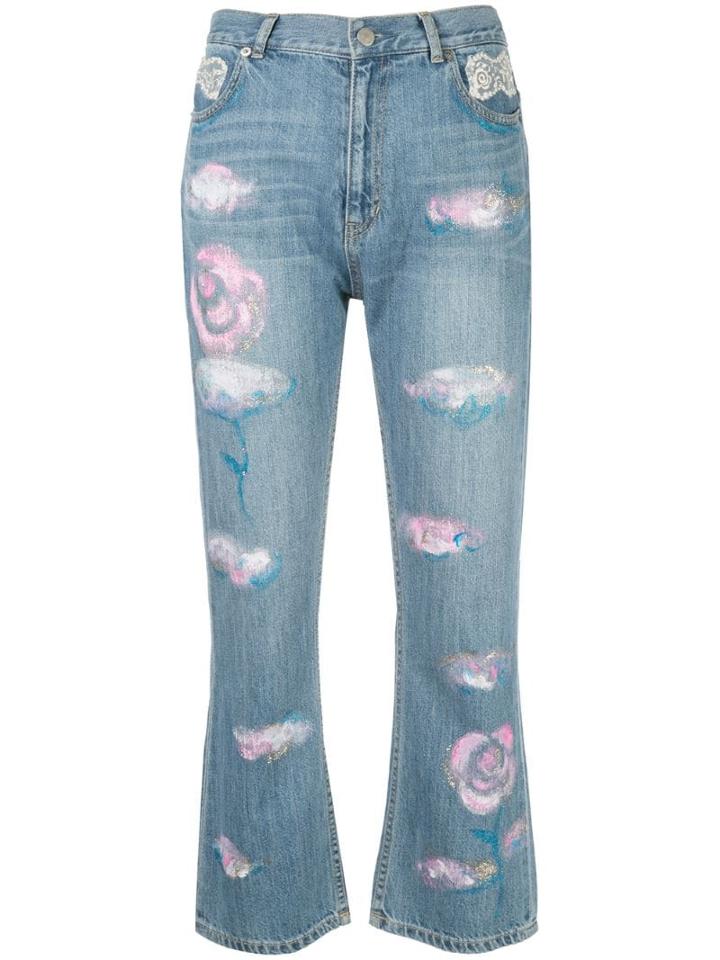 Tsumori Chisato Embellished Cropped Jeans - Blue