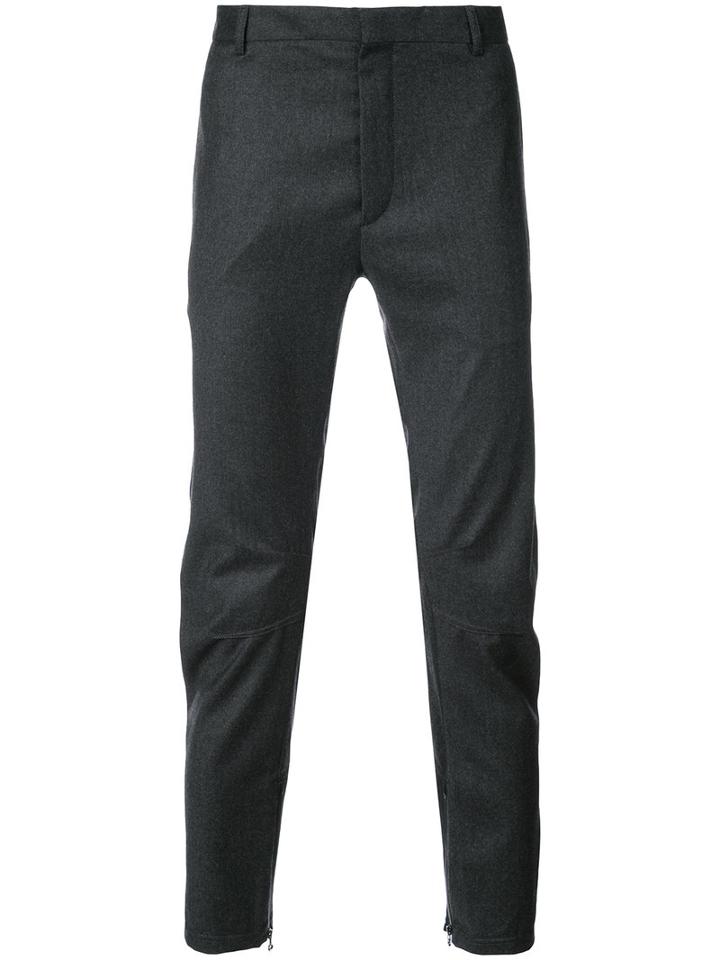 Lanvin - Zipped Hem Trousers - Men - Cashmere/wool - 46, Grey, Cashmere/wool