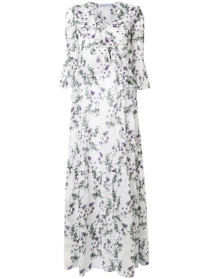 Blumarine Floral Full Dress - White
