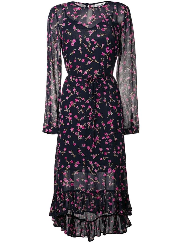 Essentiel Antwerp Floral Print Maxi Dress - Blue