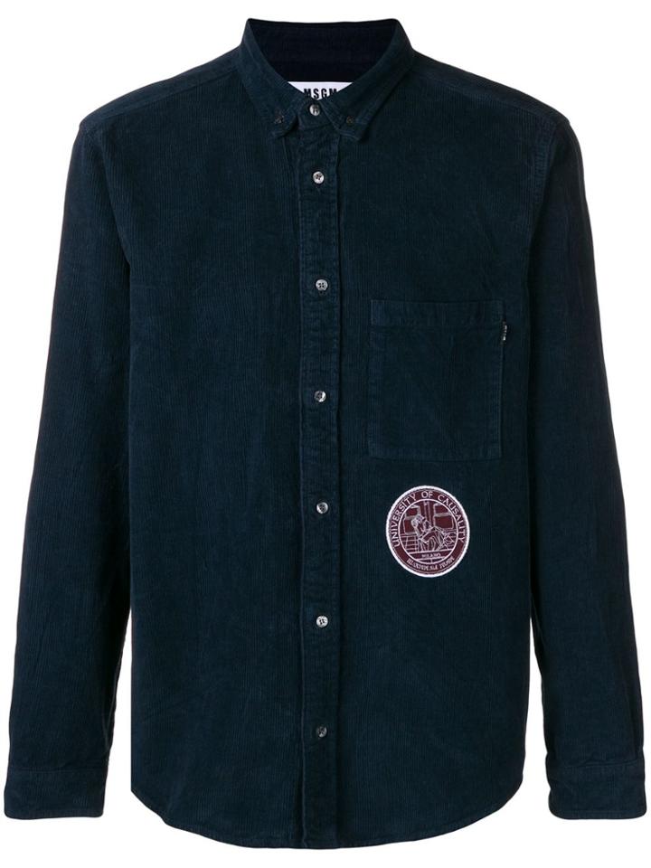 Msgm Button Down Shirt - Blue