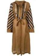 Vita Kin Embroidered Belted Dress - Brown
