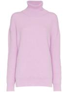 Nanushka Motta Turtle Neck Ribbed Angora Merino Blend Jumper - Purple