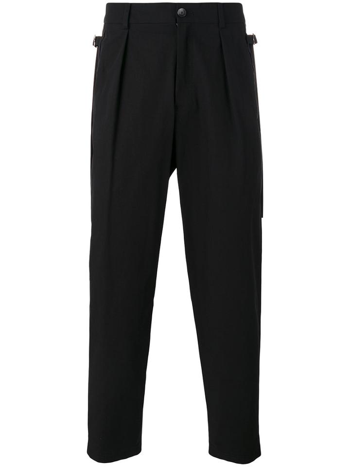 Damir Doma Slouch Trousers, Men's, Size: Large, Black, Cotton