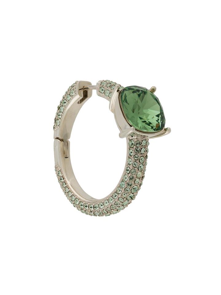 Ambush Embellished Hoop Earrings - Green