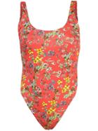 Alice+olivia Arona Low Scoop Bodysuit - Red