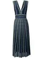 M Missoni Patterned Knit Midi Dress - Blue