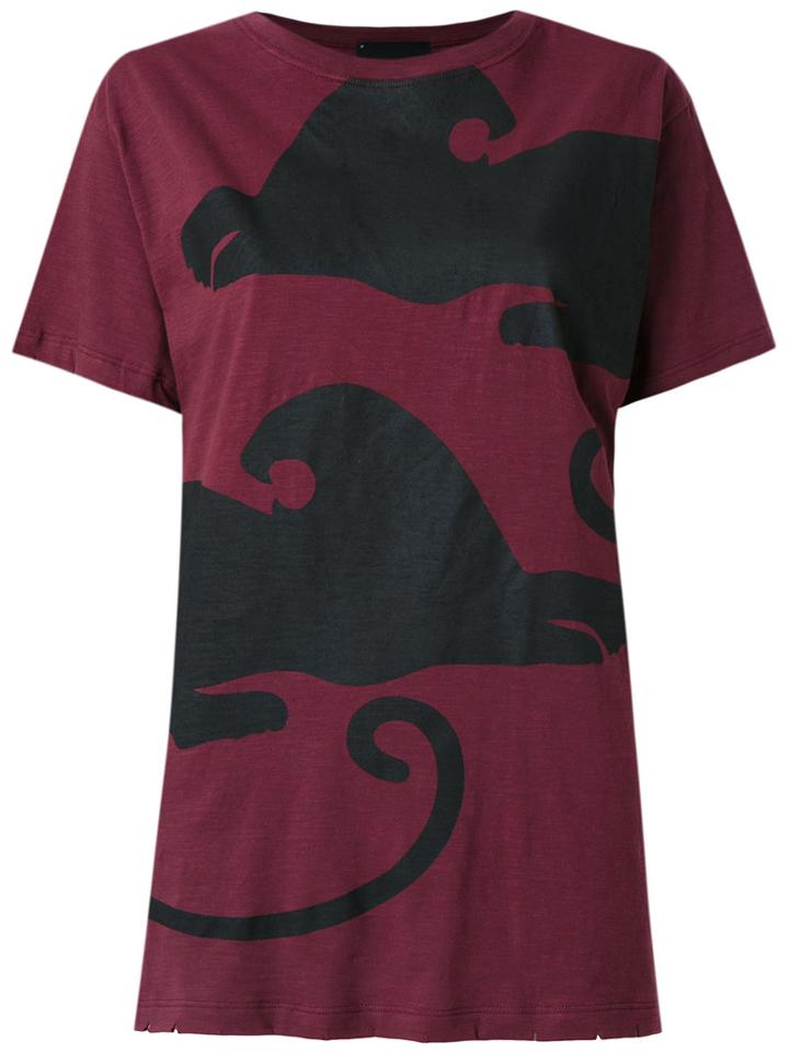 Andrea Bogosian - Printed T-shirt - Women - Cotton - M, Pink/purple, Cotton