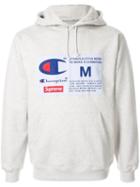 Supreme Champion Label Hoodie - Grey