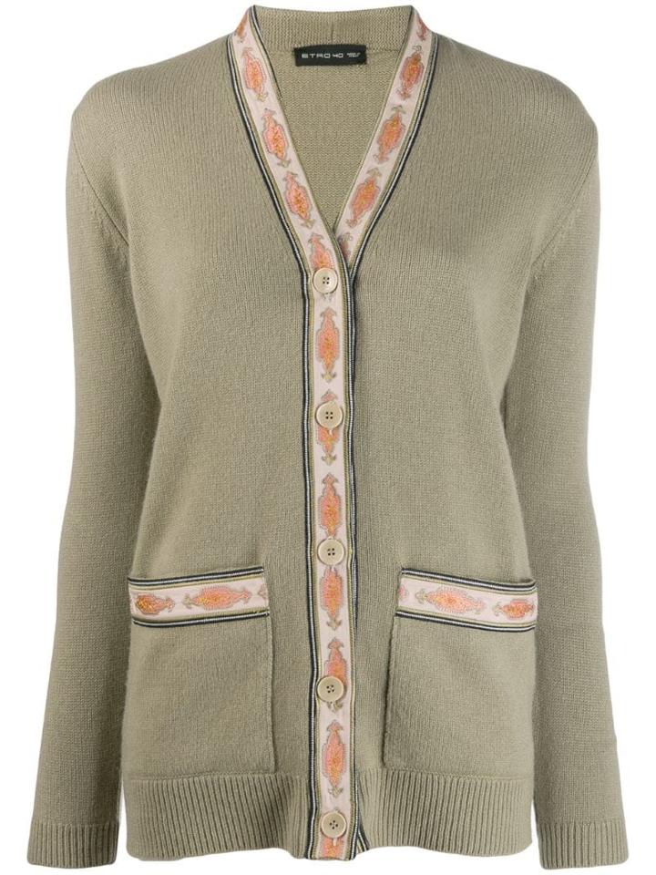 Etro Contrast Trim Cardigan - Neutrals