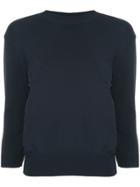 Le Ciel Bleu 3/4 Sleeve Sobari Knitted Top - Blue