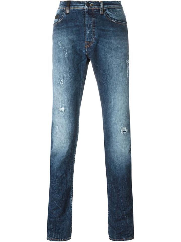 Marcelo Burlon County Of Milan Slim Fit Jeans, Men's, Size: 36, Blue, Cotton/spandex/elastane