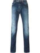 Marcelo Burlon County Of Milan Slim Fit Jeans, Men's, Size: 36, Blue, Cotton/spandex/elastane