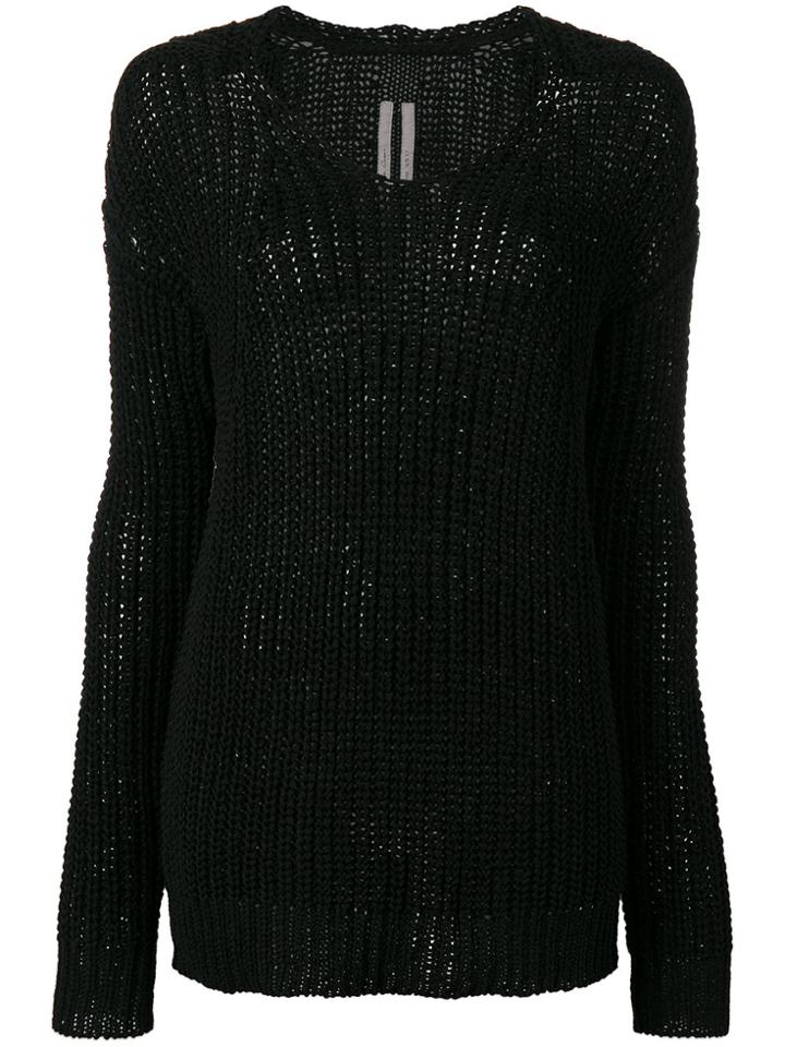 Rick Owens V-neck Jumper - Black