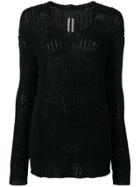 Rick Owens V-neck Jumper - Black