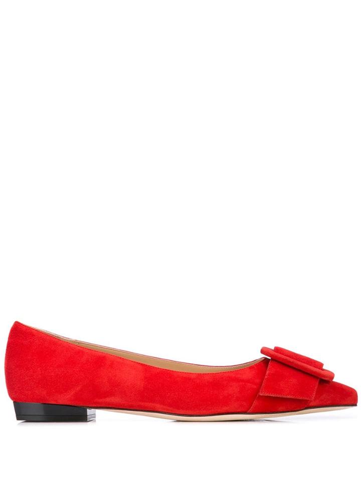 Sergio Rossi Buckled Ballerina Shoes - Red