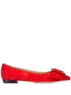 Sergio Rossi Buckled Ballerina Shoes - Red