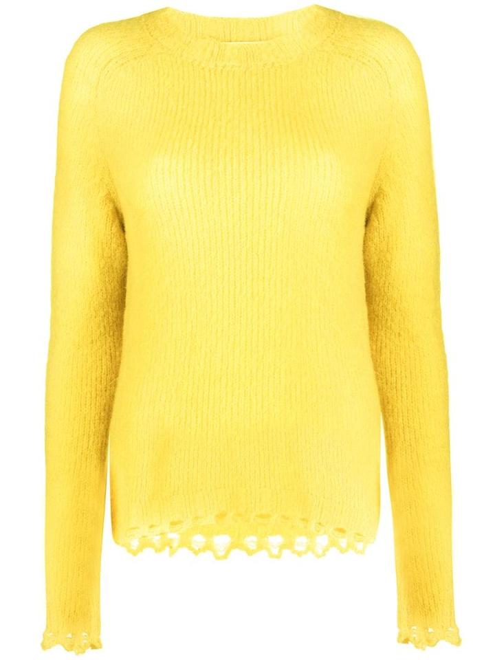 Tela Curved High Low Hem Jumper - Yellow
