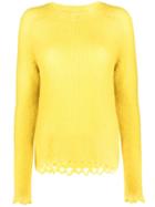 Tela Curved High Low Hem Jumper - Yellow
