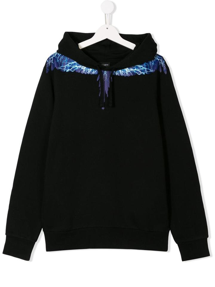 Marcelo Burlon County Of Milan Kids Teen Lightning Bird Hoodie - Black