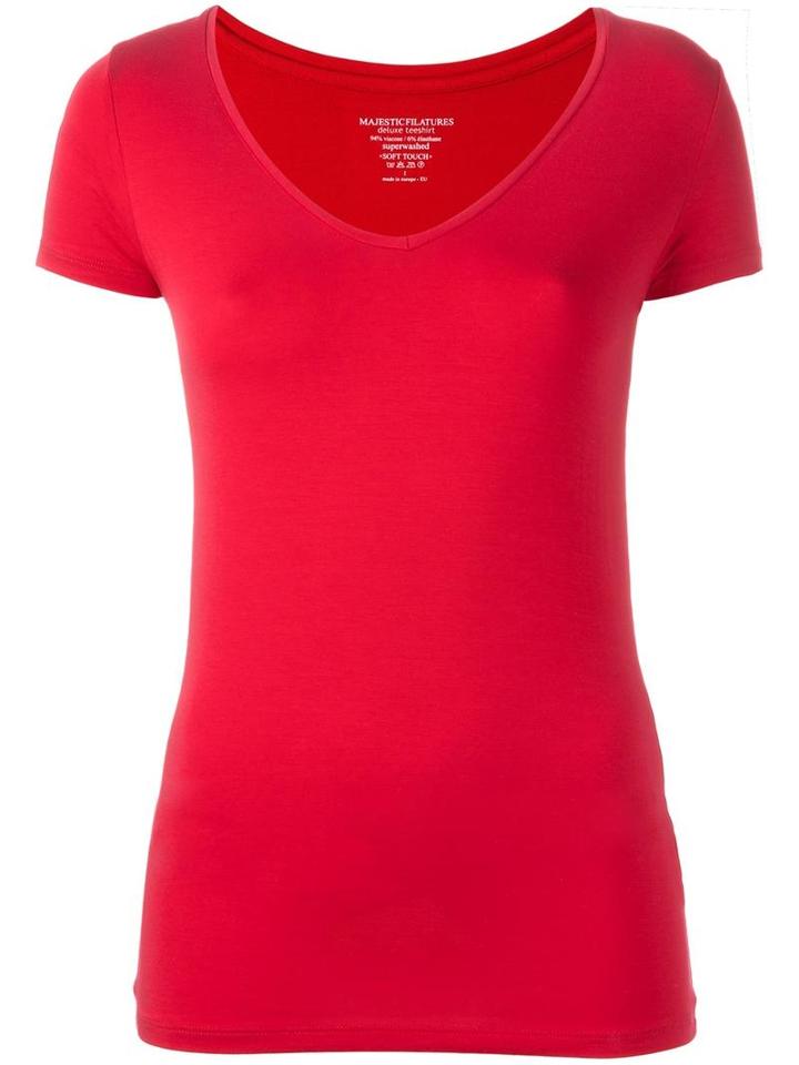 Majestic Filatures Classic T-shirt, Women's, Size: Ii, Red, Viscose/spandex/elastane