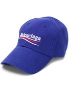 Balenciaga Political Logo Baseball Cap - Blue