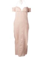 Romeo Gigli Vintage Halter Sweetheart Neckline Dress, Women's, Size: 44, Pink/purple
