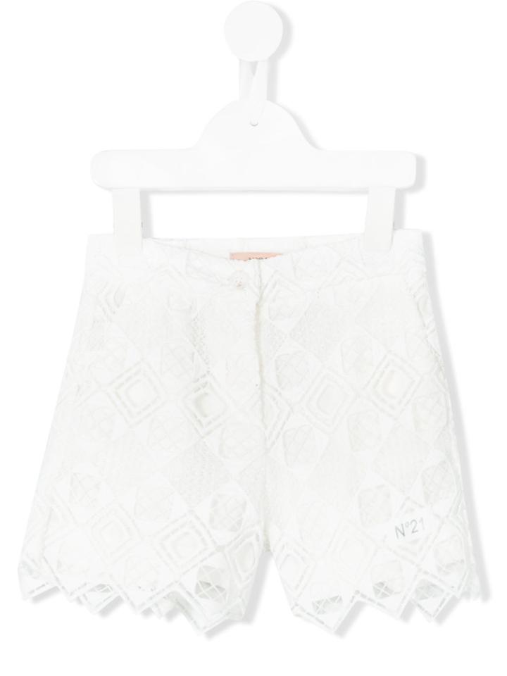 No21 Kids - Lace Shorts - Kids - Cotton/polyester - 6 Yrs, White