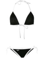 Fendi Contrast Border Bikini, Women's, Size: 38, Black, Polyamide/spandex/elastane