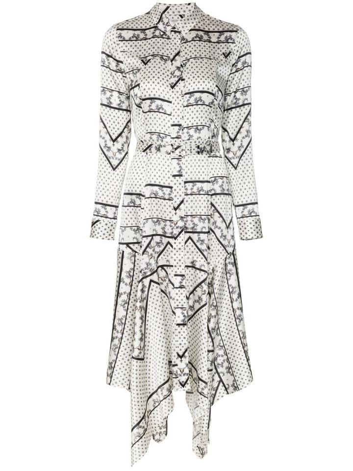Ganni Blakely Silk Blend Shirt Dress - White