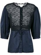 Christian Dior Pre-owned Lace Insert Blouse - Blue