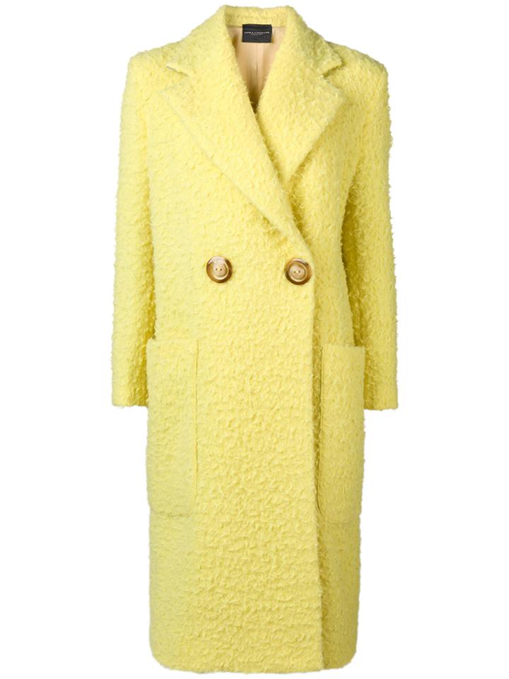 Erika Cavallini Double Breasted Coat - Yellow & Orange