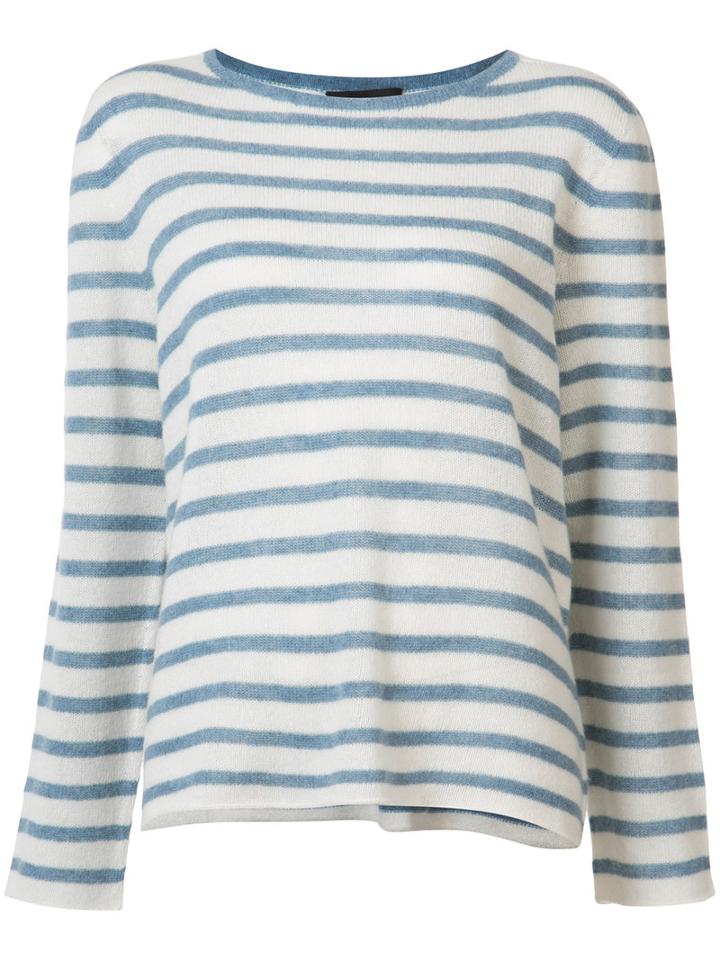 Nili Lotan Striped Cashmere Jumper, Women's, Size: Medium, White, Cashmere