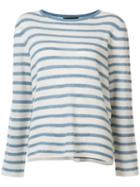Nili Lotan Striped Cashmere Jumper, Women's, Size: Medium, White, Cashmere