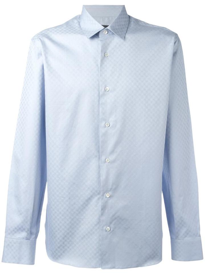 Salvatore Ferragamo Gancio Pattern Shirt, Men's, Size: Xl, Blue, Cotton