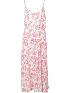 Les Reveries Floral Print Slit Silk Dress - Pink