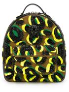 Versace Leopard Embroidered Backpack