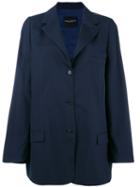 Erika Cavallini - Buttoned Blazer Coat - Women - Polyester/spandex/elastane/wool - One Size, Blue, Polyester/spandex/elastane/wool