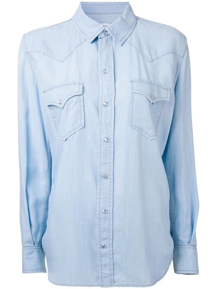 Scanlan Theodore Western Denim Shirt, Women's, Size: 8, Blue, Lyocell