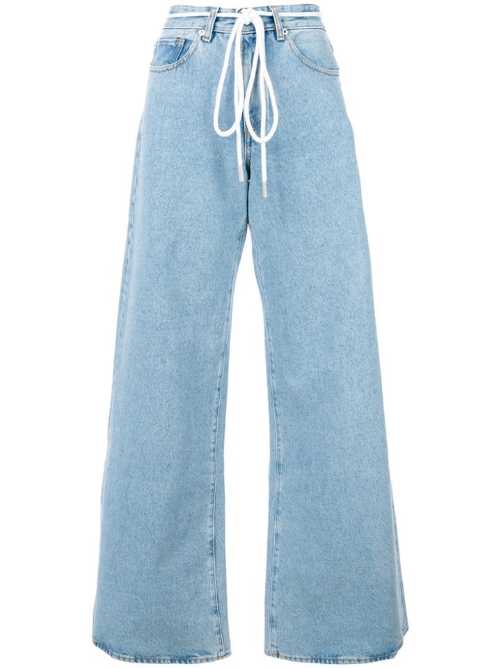Off-white Flared Drawstring Jeans - Blue