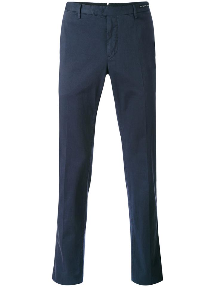 Pt01 - Plain Chinos - Men - Cotton/spandex/elastane - 50, Blue, Cotton/spandex/elastane