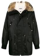 Yves Salomon Army Long Hooded Parka - Black